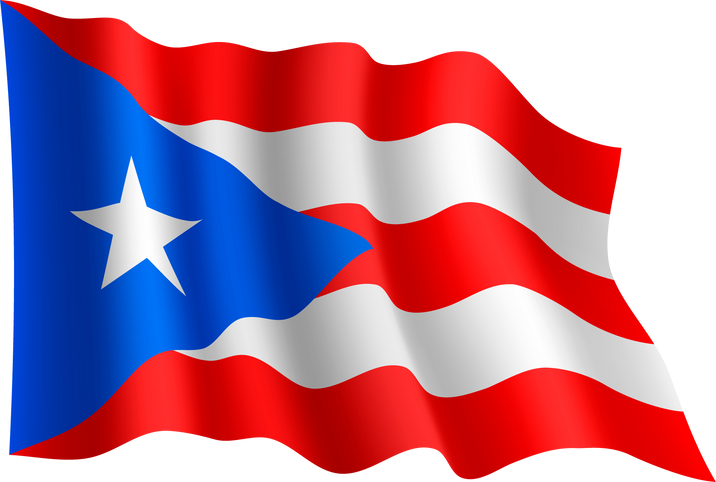 Waving flag of Puerto Rico