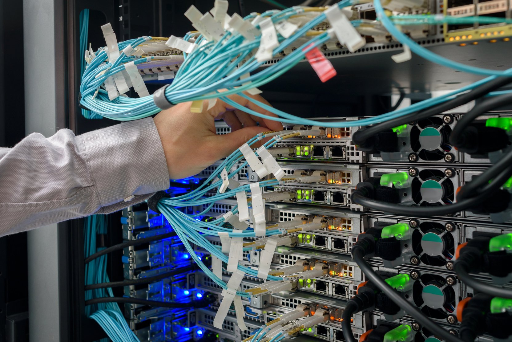 Technician Doing Computer Server Maintenance